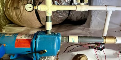 Irrigation pump and pressure system providing reliable water supply for residential sprinkler system