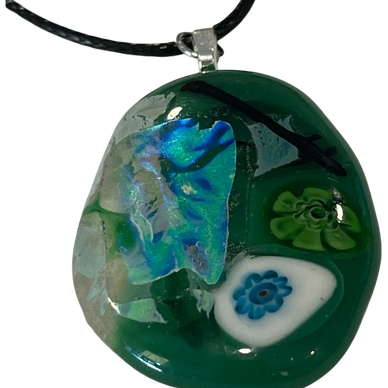 Green Fused Glass Pendant