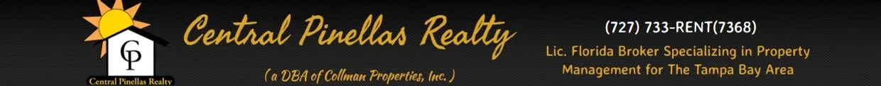 Logo and contact info for Central Pinellas Realty in Tampa Bay area.