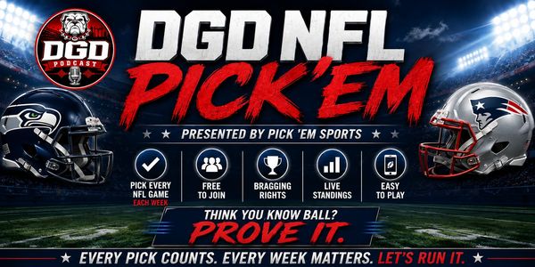 DGDNFL Pick'Em NFL game prediction promotion banner.
