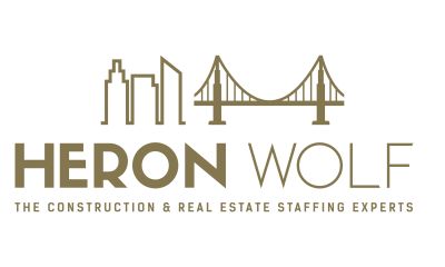 Heron Wolfe logo with cityscape and bridge icons in brown.