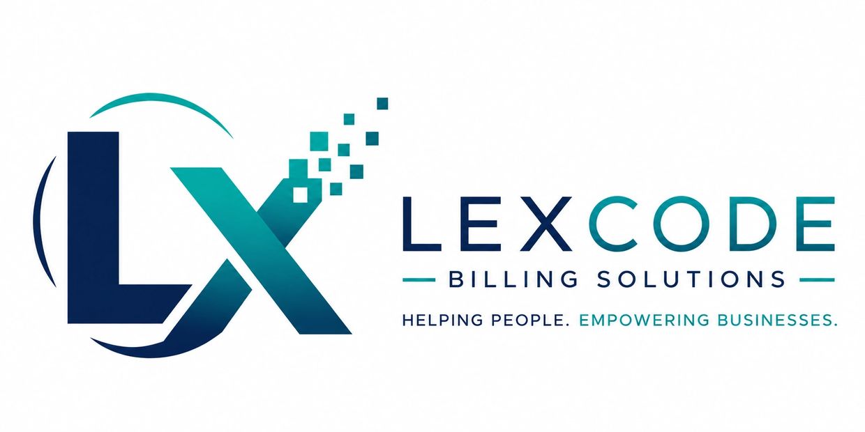 Logo of Lexcode Billing Solutions with tagline.
