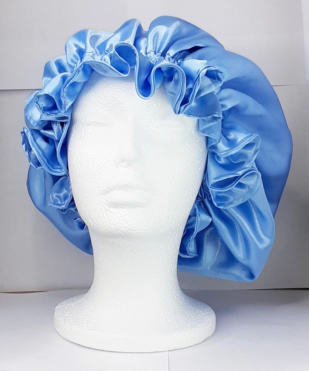 Blue Satin Bonnet