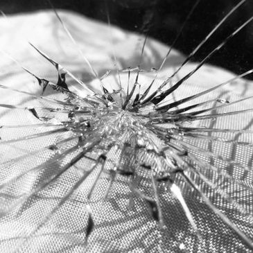 Damaged vehicle, broken window screen of a car, salvage vehicle, salvage car dealership, salvage