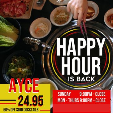 All you can eat Happy Hour