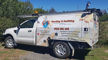 The CJ'S Plumbing and Gasfitting Work Ute.  Loaded and ready to plumb.