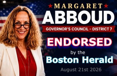 Margaret Abboud endorsed by Boston Herald for Governor's Council District 7.