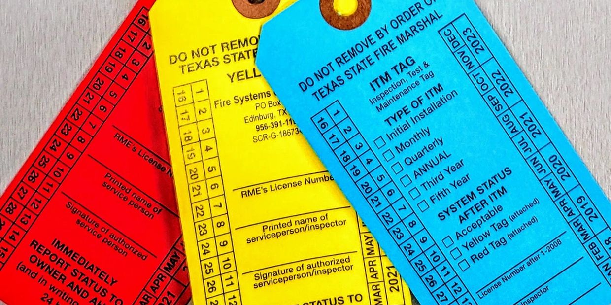Fire Sprinkler Inspection Tags. NFPA 25