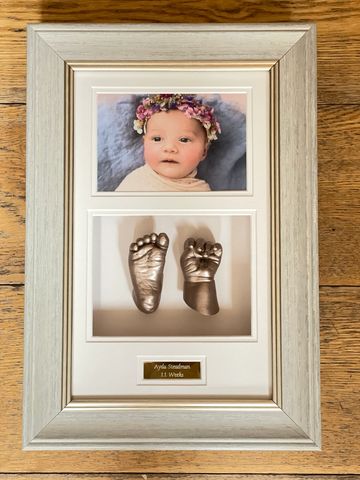 Baby Hand Foot Moulding Kit & Wooden Box Frame, Baby's 3D Casts