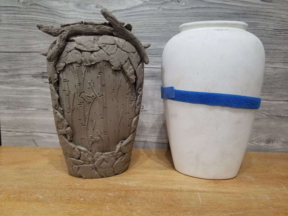 BP387 Tall 11" Oval Vase Clay Puzzling Mold