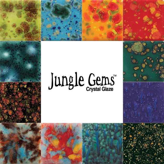 Mayco Jungle Gems Crystal Glazes Fired Colors