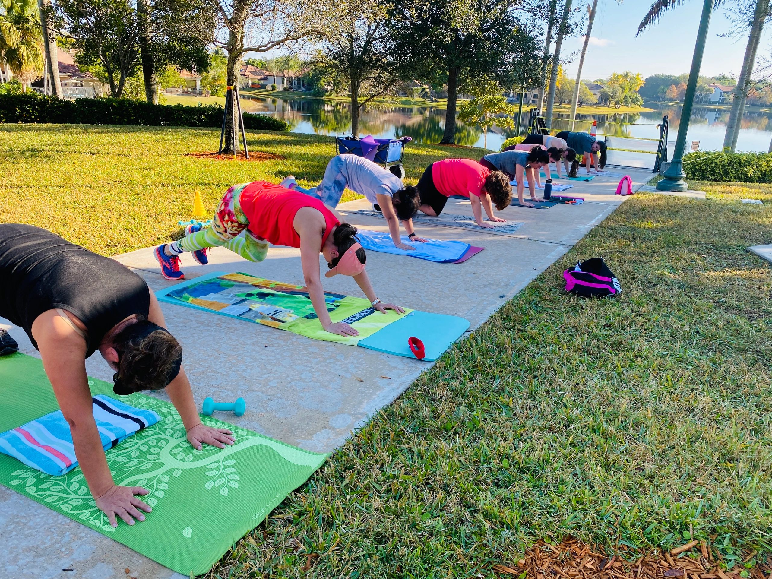 Outdoor bootcamp in the park.