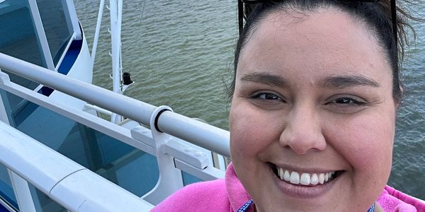 Sarah DiPiazza, Travel Advisor & Concierge, embarking on a Princess Cruise from Brooklyn, NYC