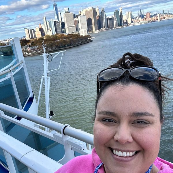 Luxury Travel Advisor & Concierge, Sarah DiPiazza in NYC on the Enchanted Princess Cruise Ship