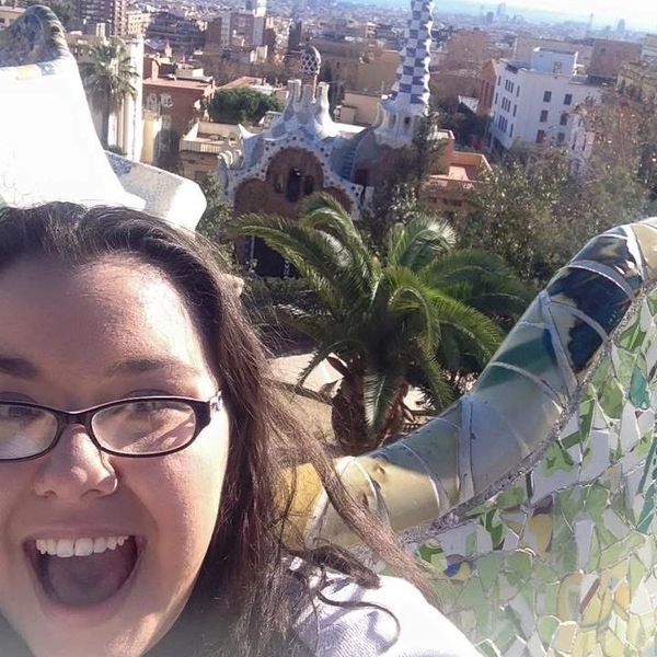 Sarah DiPiazza in Park Guell in Barcelona, Spain in January 2016. The filming location Cheetah Girls