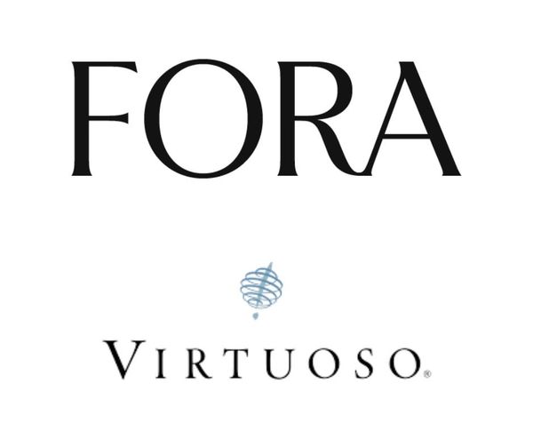 Fora & Virtuoso logos, which Sarah DiPiazza, Luxury Travel Advisor & Concierge, is affiliated with.