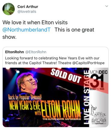 Elton John New Year's Eve concert at Capitol Theatre sold out.