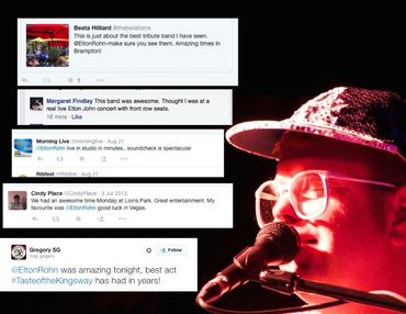 Elton John tribute band praised by fans for an amazing live performance.