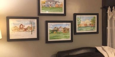Carol will create a beautiful watercolor of your home.