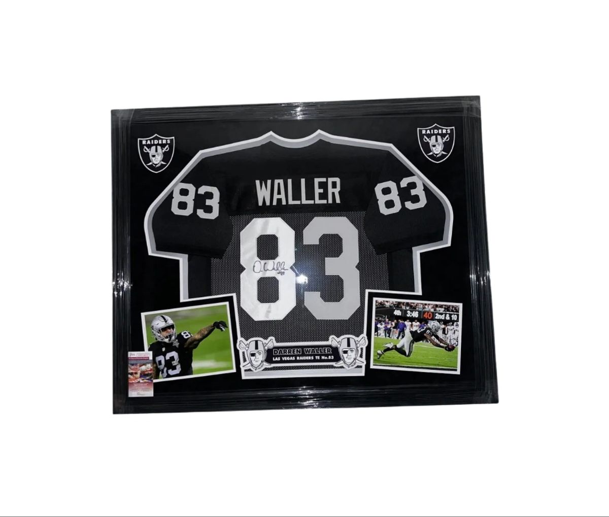 Darren Waller Autographed Las Vegas Raiders Framed White Jersey