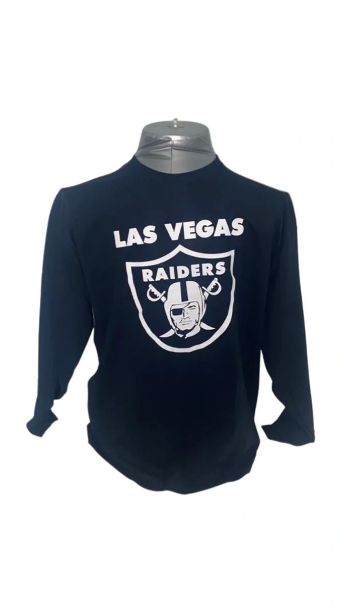 Shirts  Las Vegas Raiders Mens Long Sleeve Cursive Sleeve Printed