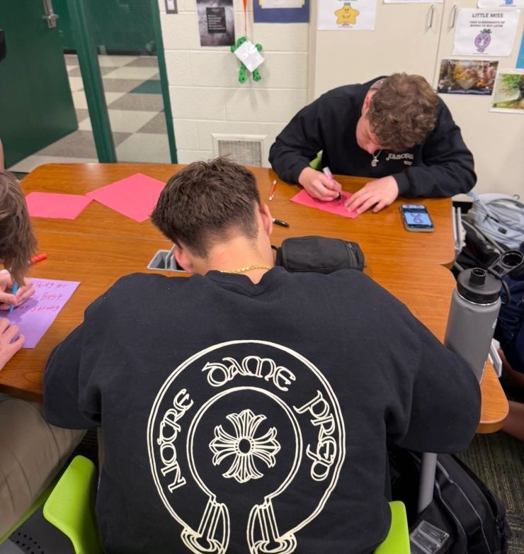 Making breast cancer awareness cards for patients!