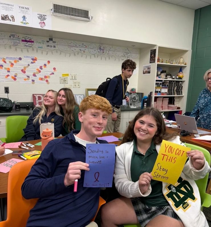 Making breast cancer awareness cards for patients!