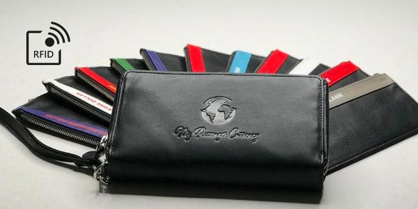 Lucimondo Designs Wallet with different currency wallet inserts to keep your travels organized.