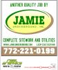 Green-themed flyer advertising Jamie's handyman and lawn services.