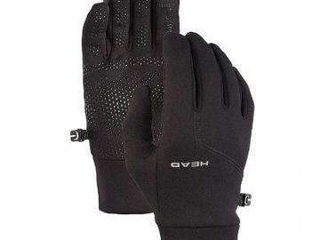 Black winter gloves with brand name 'HEAD'.