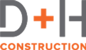 D+H Construction logo with bold and simple design.