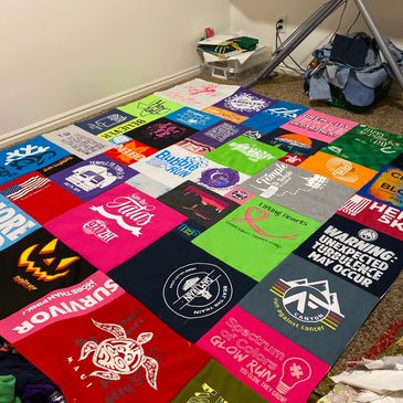 Custom T-Shirt Quilt pieced by Mountain Cabin Quilts