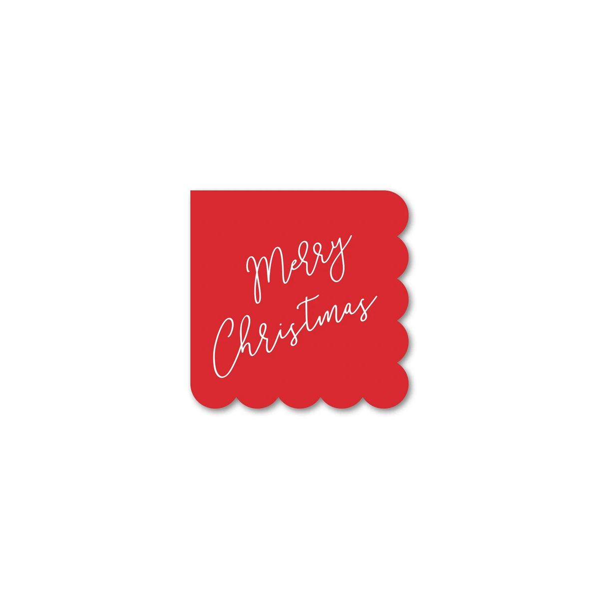 Merry Christmas Cocktail Napkin Set of 16 Red Holiday Napkin