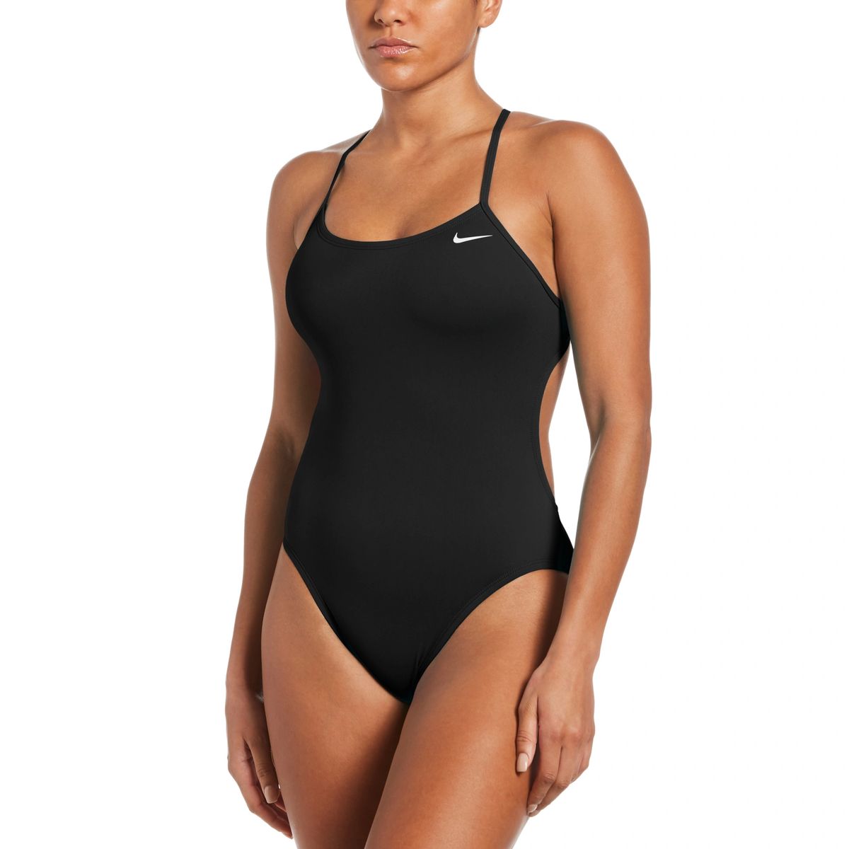 Nike Poly Solid Cut-Out One Piece black