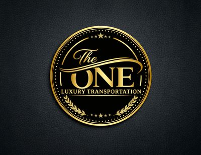 Elegant gold and black logo for The One Luxury Transportation.