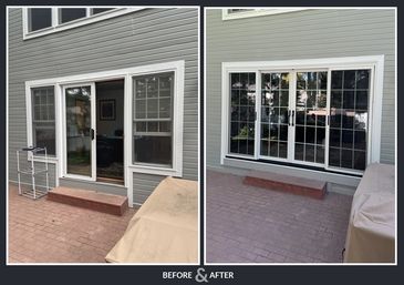 patio door replacement, before and after