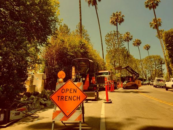 Utility Trenching in Beverly Hills.