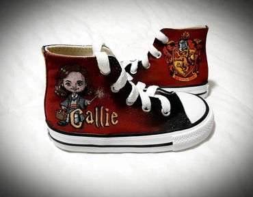Handpainted Custom Converse Shoes. Toddler Sized -Harry Potter themed