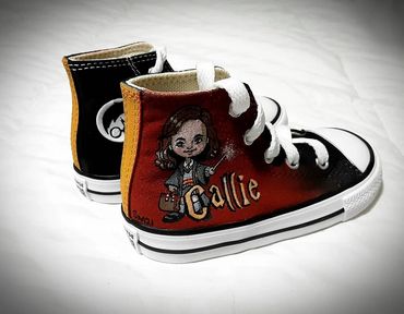 Handpainted Custom Converse Shoes. Toddler Sized -Harry Potter themed