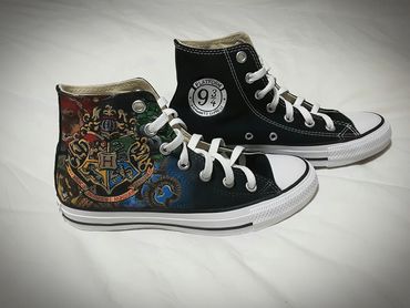 Handpainted Custom Converse Shoes. Harry Potter themed