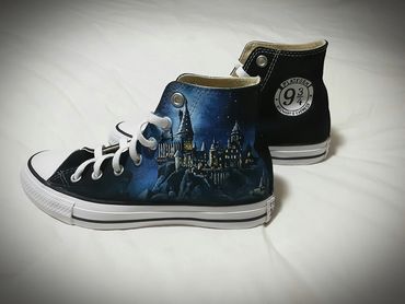 Handpainted Custom Converse Shoes. Harry Potter themed