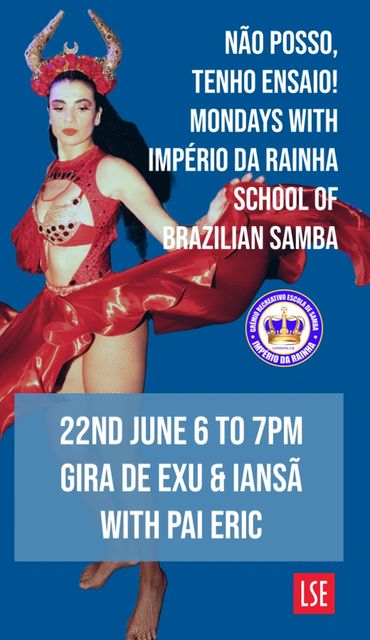 Brazilian samba event, camdomblé, umbanda, quibanda on June 22nd with Pai Eric.