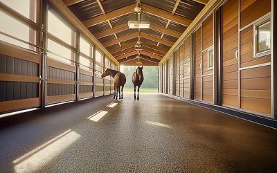 Two horses in the barn