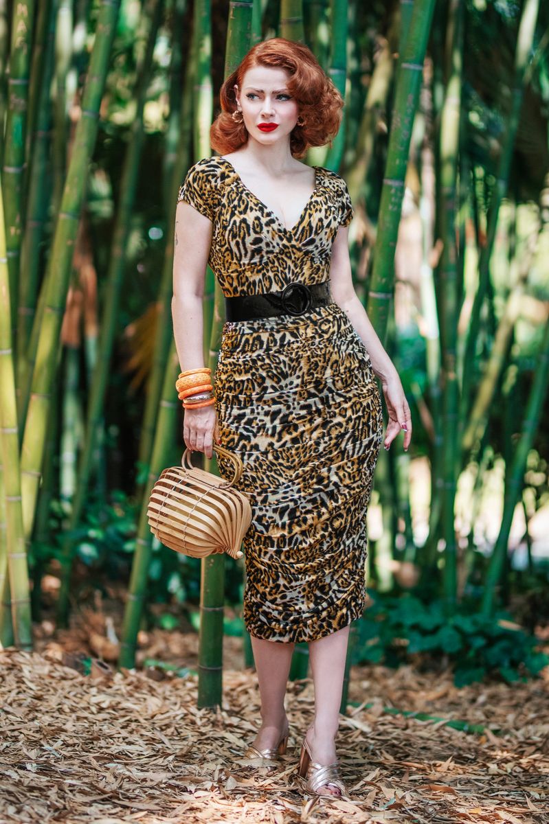 Leopard print wiggle dress cheap
