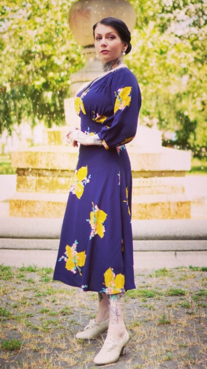 Vintage House Of Foxy Ava Dress House Of Foxy 1930s Vera Gold Leaf