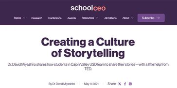 Article about storytelling culture in education.
