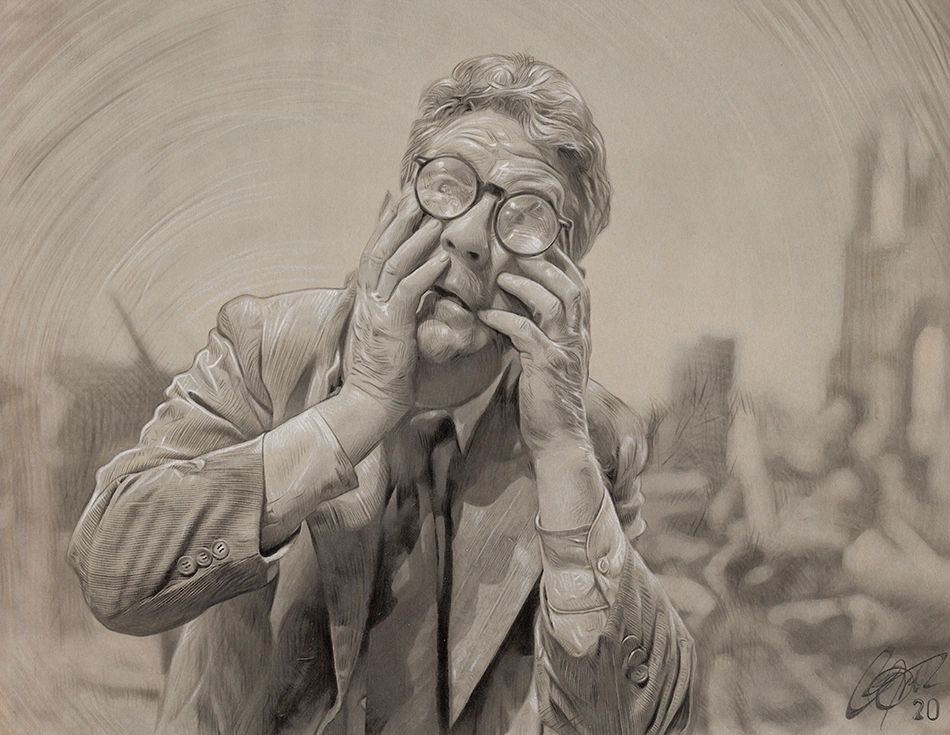 Burgess Meredith THE TWILIGHT ZONE Art Print Signed by Frederick Cooper