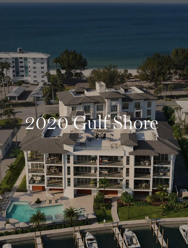 Aerial view of condo near the Gulf Shore in 2020.