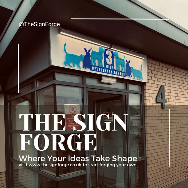 Cut acrylic signage