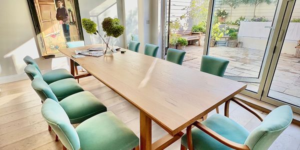 A set of dining chairs is cleaned in Fulham SW6.